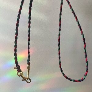 Clare V Crossbody Strap — Mini Braided Plum, Emerald & Cherry Red leathers